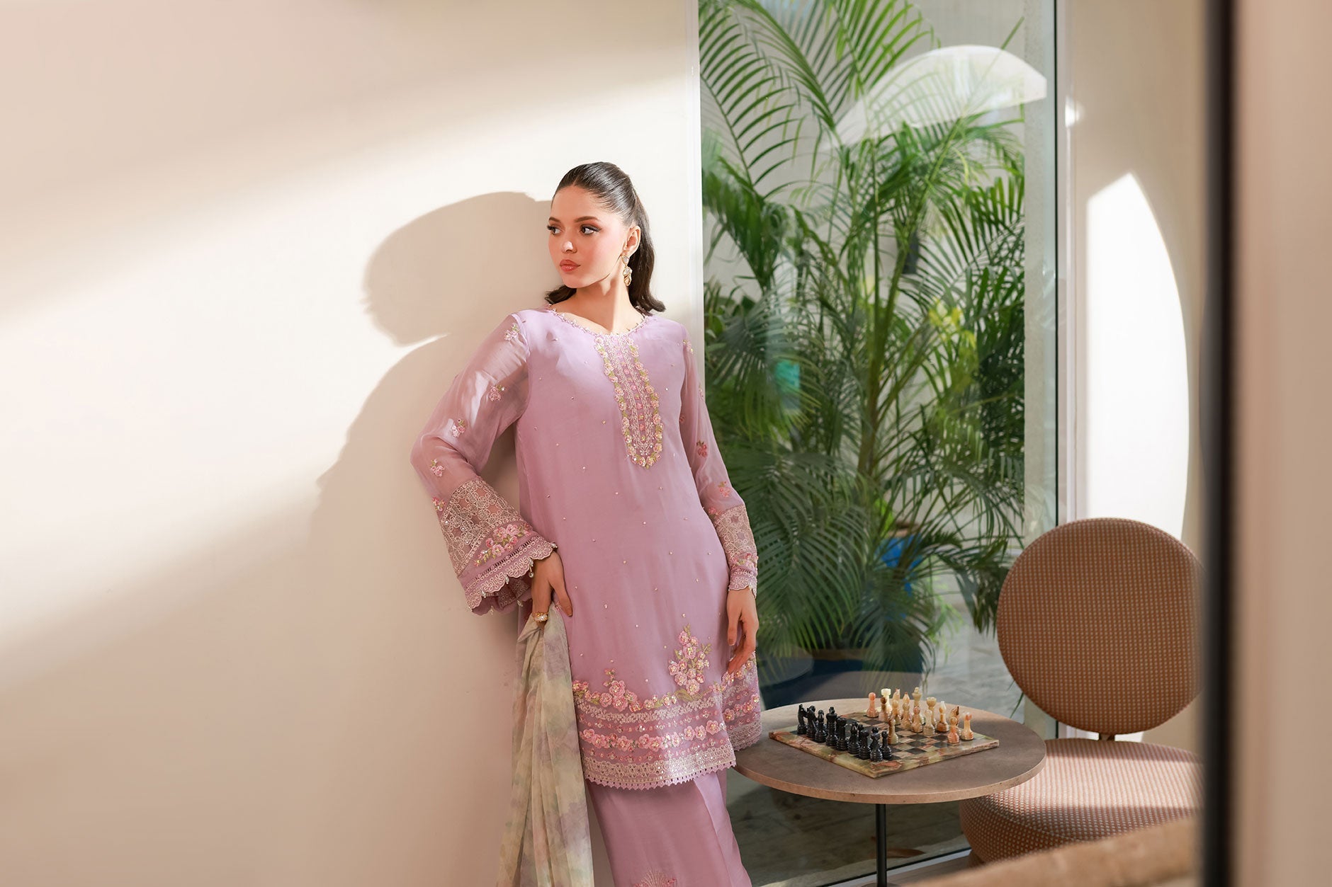 Dhanak | Chiffon Pret | SS25DA-2718 - by - Libasekhas UK - Registered Vendor of : Hoorain Designer Wear - 100% Original Designer Dresss
