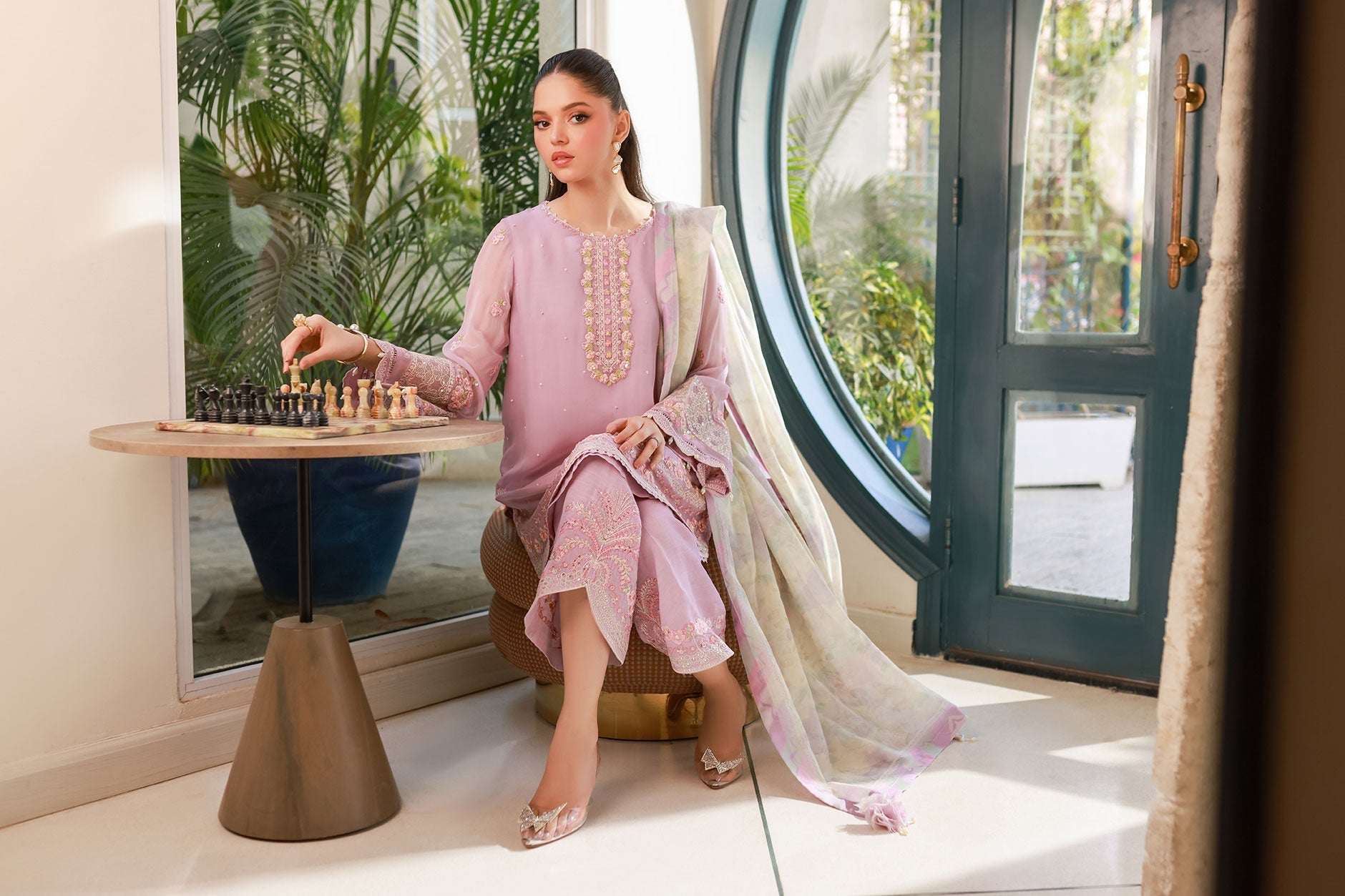 Dhanak | Chiffon Pret | SS25DA-2718 - by - Libasekhas UK - Registered Vendor of : Hoorain Designer Wear - 100% Original Designer Dresss