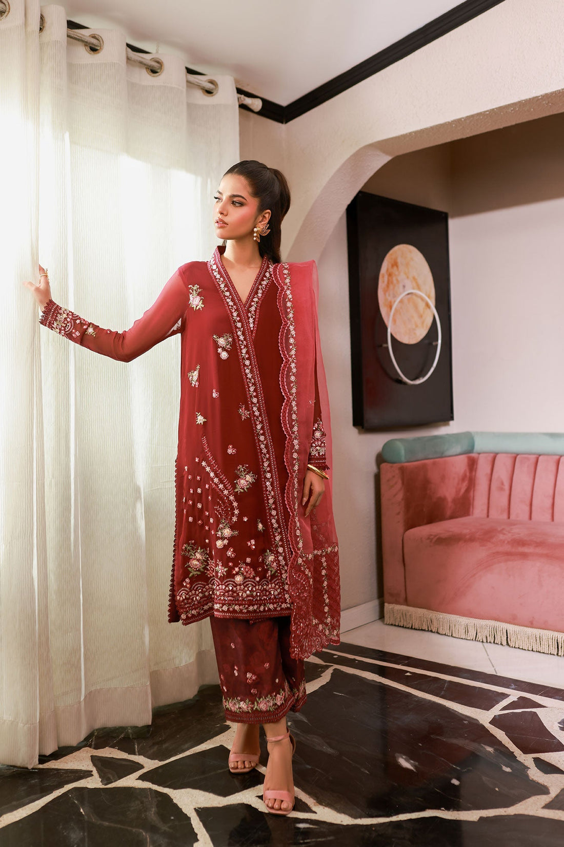 Dhanak | Chiffon Pret | SS25DA-2719 - by - Libasekhas UK - Registered Vendor of : Dhanak - 100% Original Designer Dresss