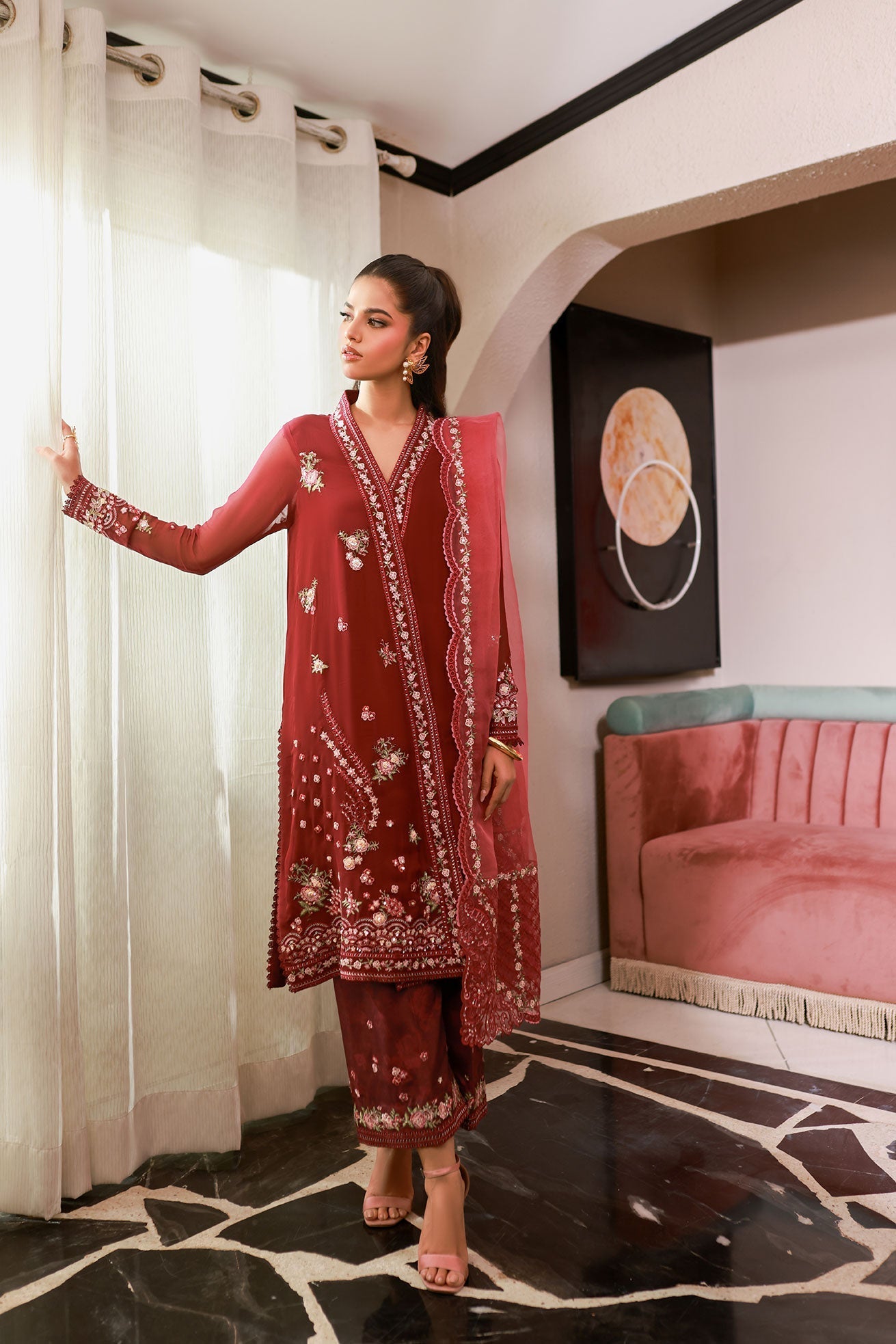 Dhanak | Chiffon Pret | SS25DA-2719 - by - Libasekhas UK - Registered Vendor of : Dhanak - 100% Original Designer Dresss