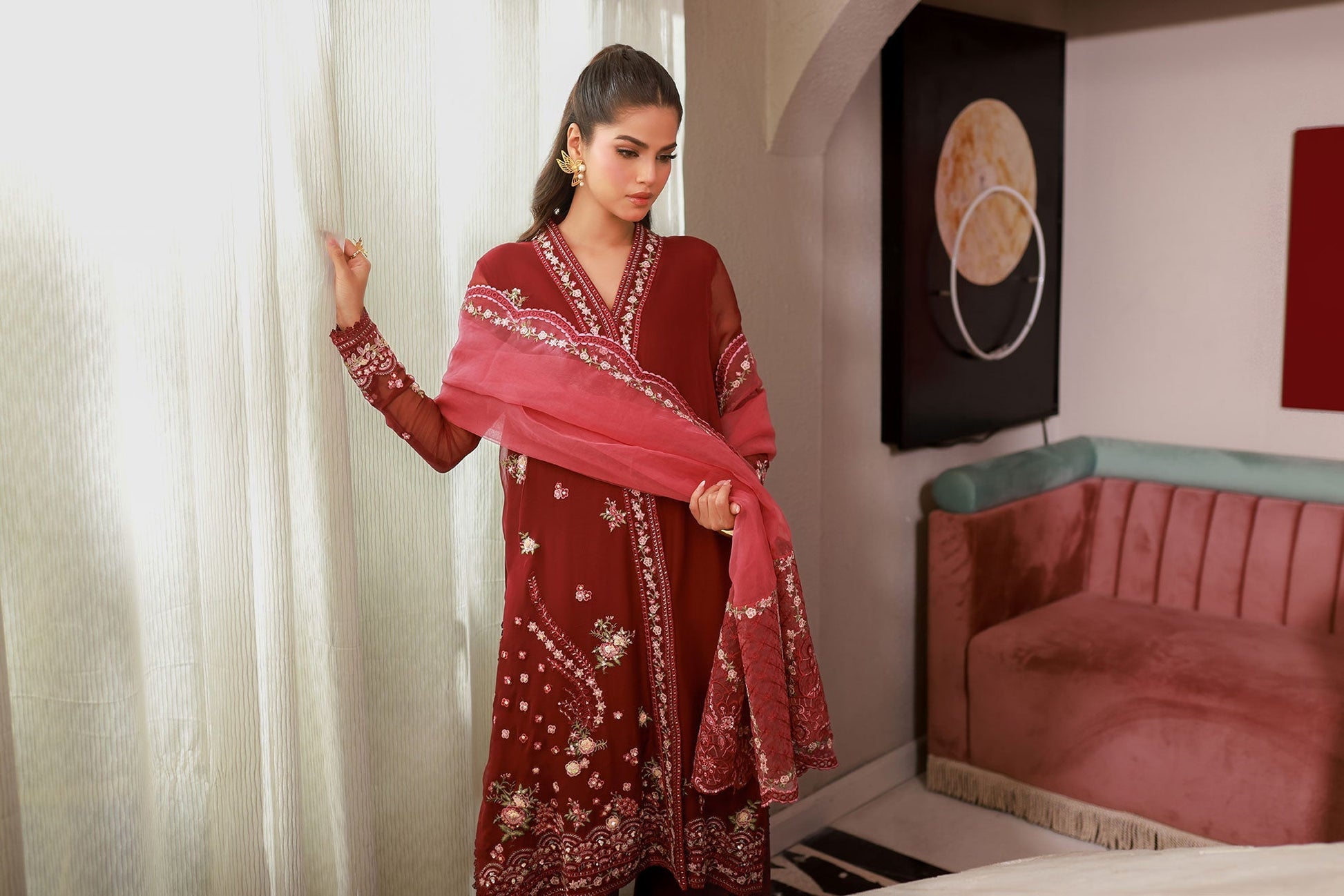 Dhanak | Chiffon Pret | SS25DA-2719 - by - Libasekhas UK - Registered Vendor of : Dhanak - 100% Original Designer Dresss
