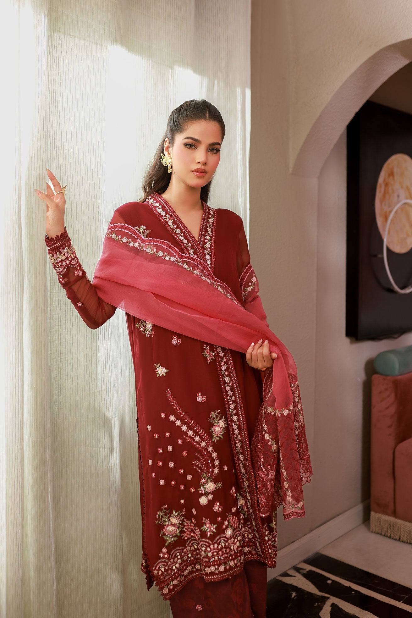 Dhanak | Chiffon Pret | SS25DA-2719 - by - Libasekhas UK - Registered Vendor of : Dhanak - 100% Original Designer Dresss