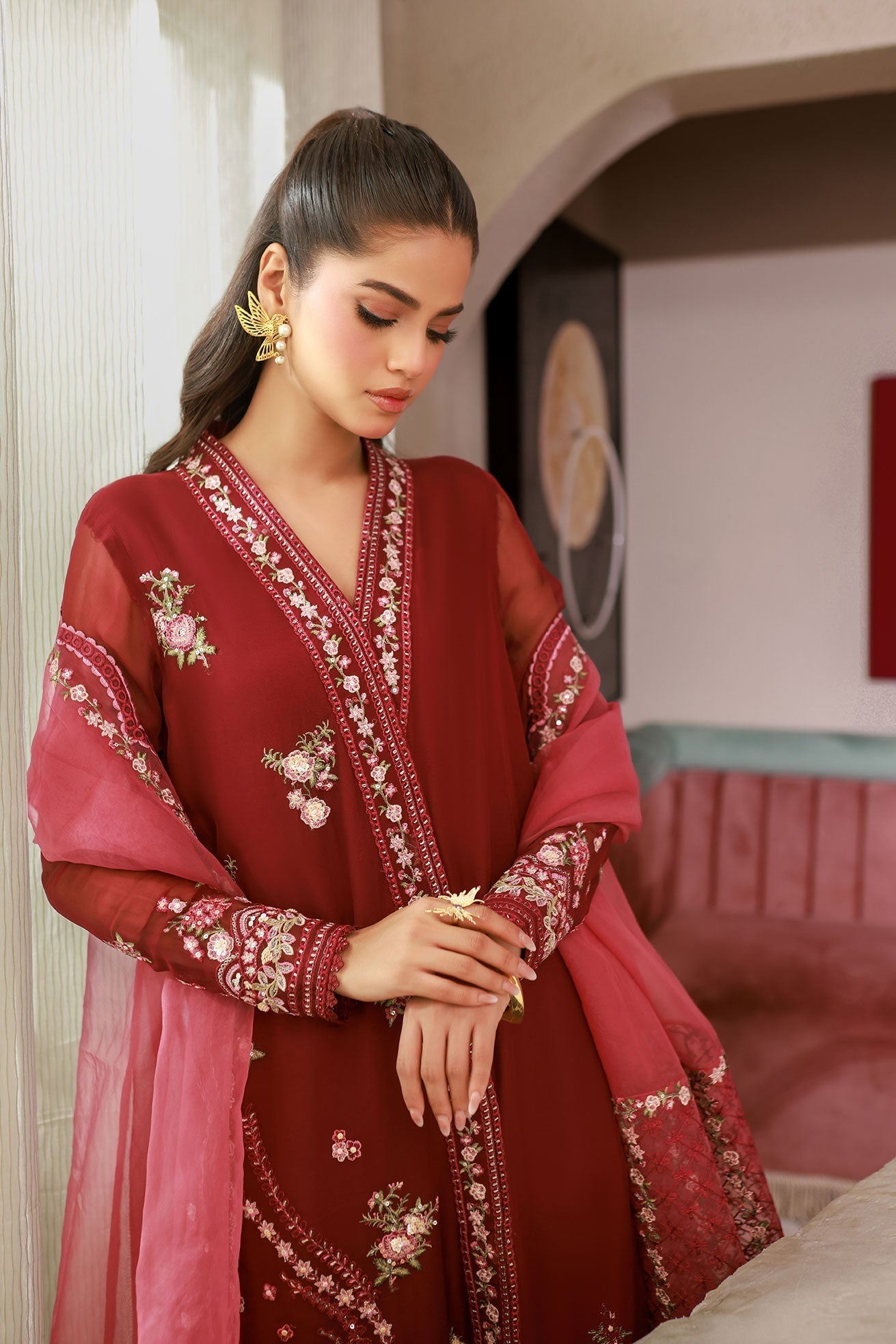 Dhanak | Chiffon Pret | SS25DA-2719 - by - Libasekhas UK - Registered Vendor of : Dhanak - 100% Original Designer Dresss