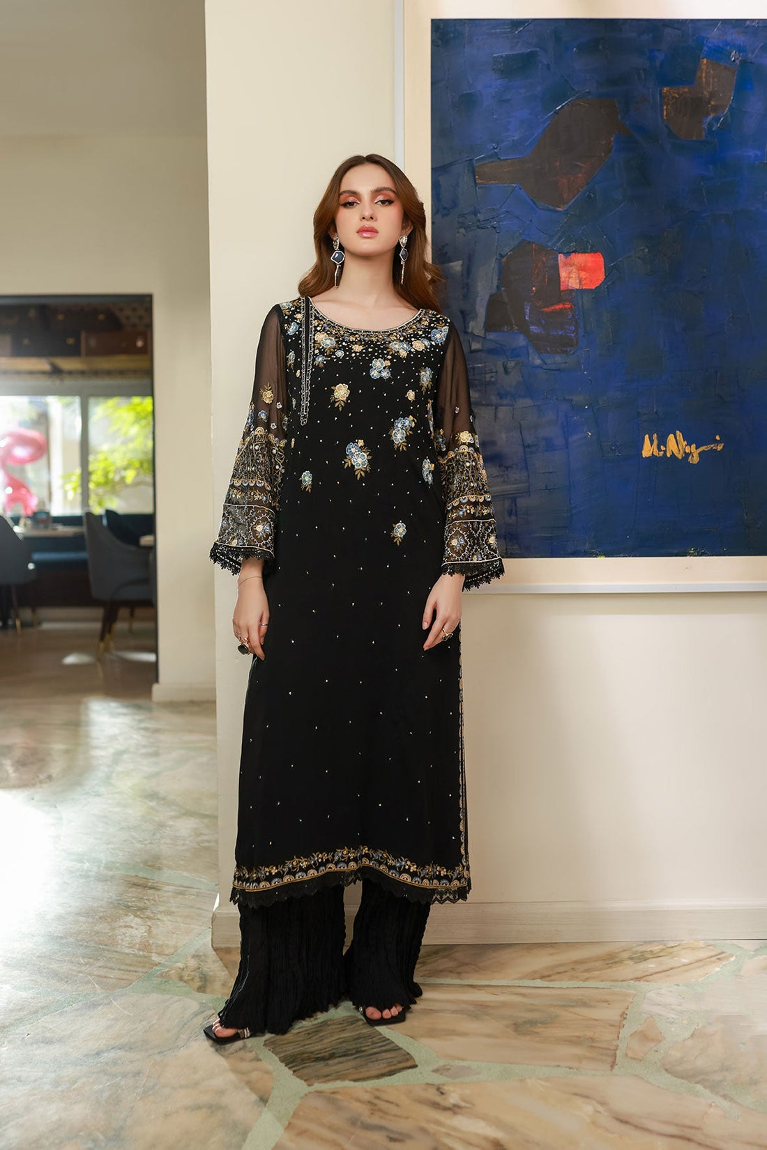 Dhanak | Chiffon Pret | SS25DA-2720 - by - Libasekhas UK - Registered Vendor of : Dhanak - 100% Original Designer Dresss