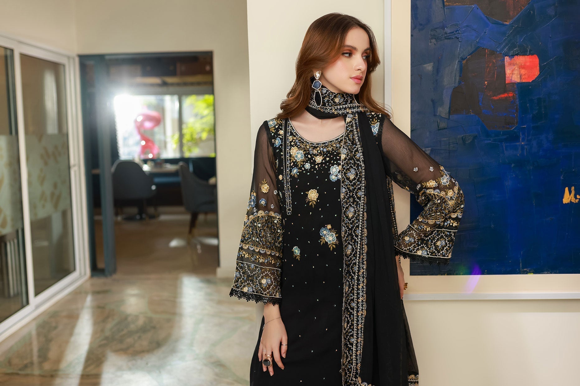 Dhanak | Chiffon Pret | SS25DA-2720 - by - Libasekhas UK - Registered Vendor of : Dhanak - 100% Original Designer Dresss