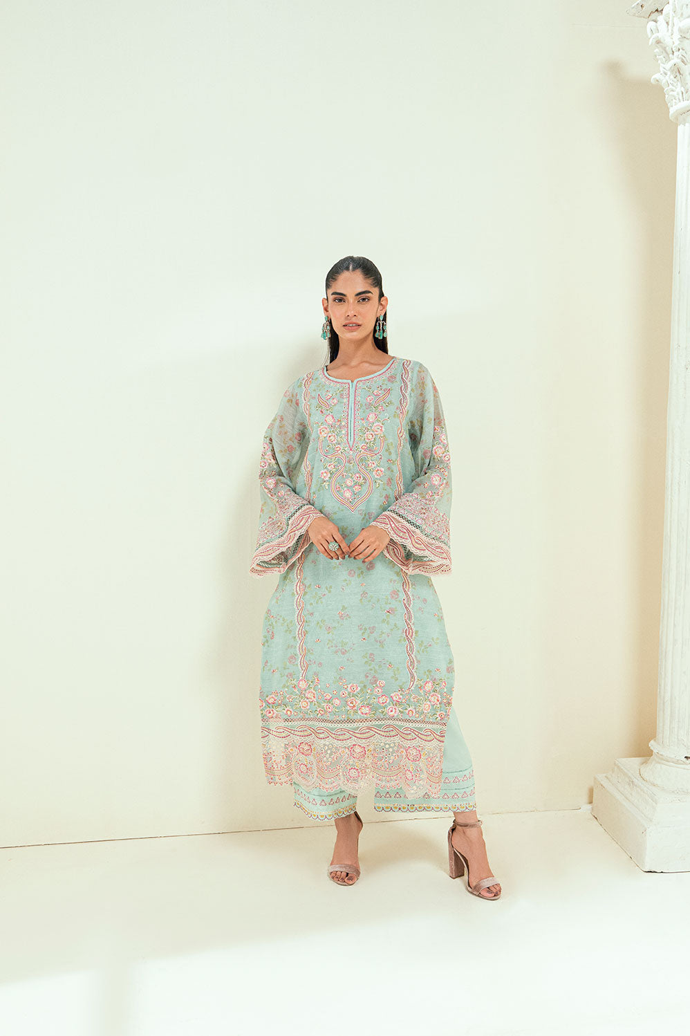 Dhanak | Signature Pret | SS25DA-2722 L-GREEN - by - Libasekhas UK - Registered Vendor of : Dhanak - 100% Original Designer Dresss