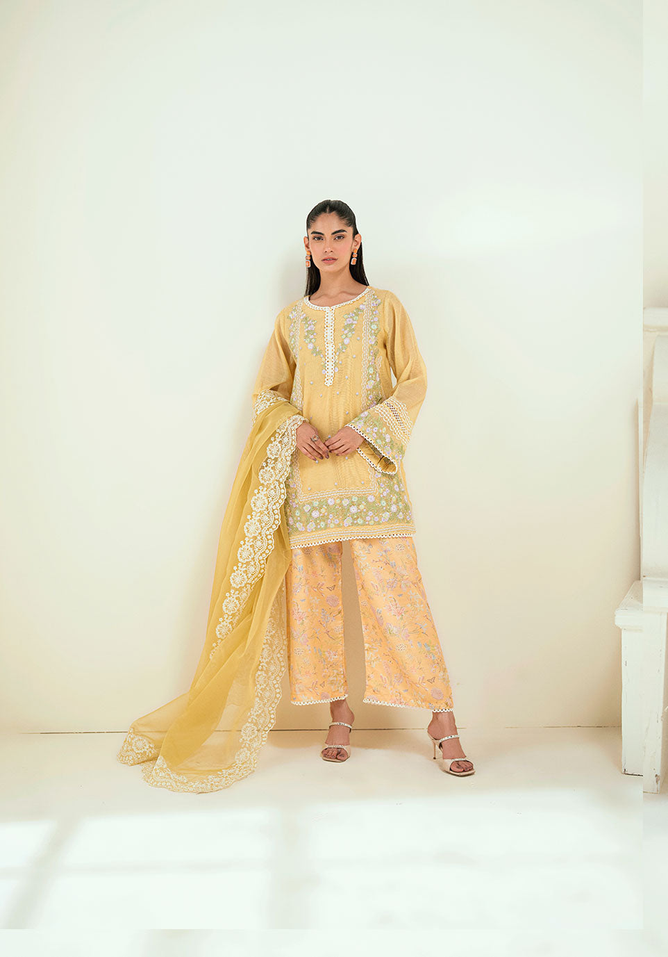 Dhanak | Signature Pret | SS25DA-2741 YELLOW - by - Libasekhas UK - Registered Vendor of : Dhanak - 100% Original Designer Dresss