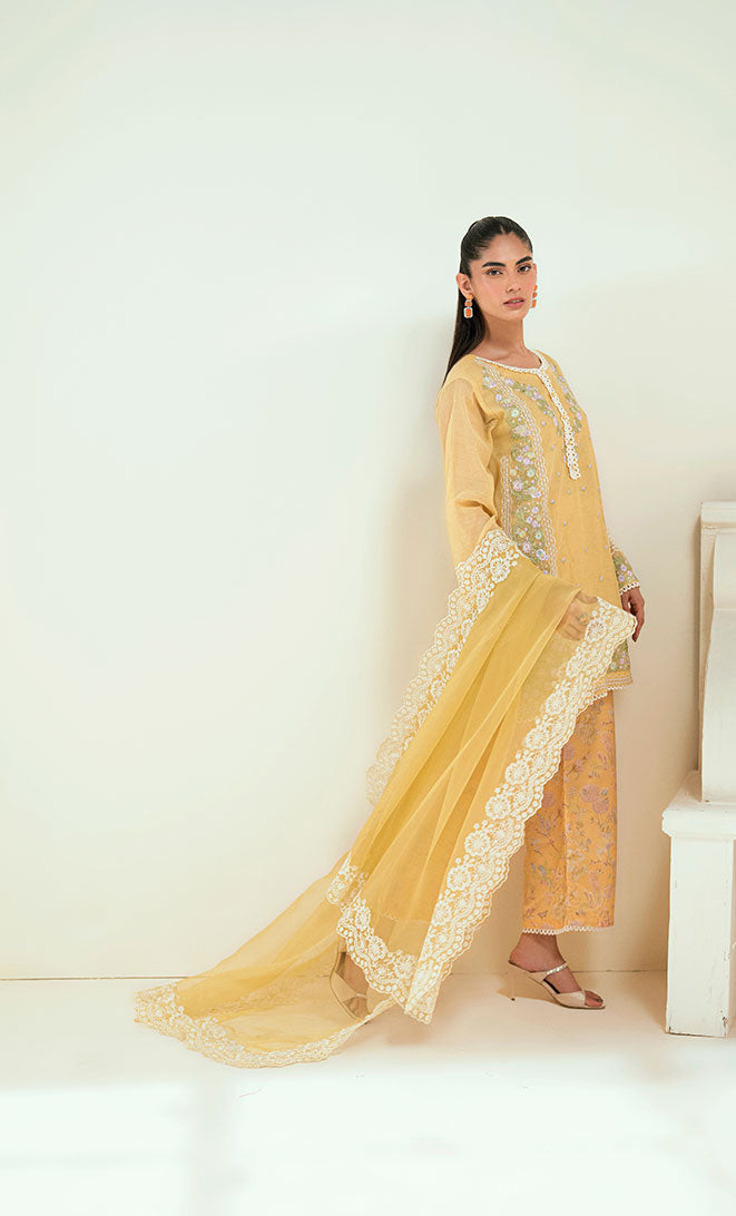 Dhanak | Signature Pret | SS25DA-2741 YELLOW - by - Libasekhas UK - Registered Vendor of : Dhanak - 100% Original Designer Dresss