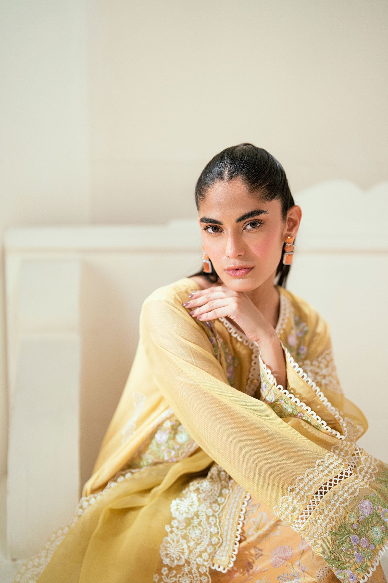 Dhanak | Signature Pret | SS25DA-2741 YELLOW - by - Libasekhas UK - Registered Vendor of : Dhanak - 100% Original Designer Dresss