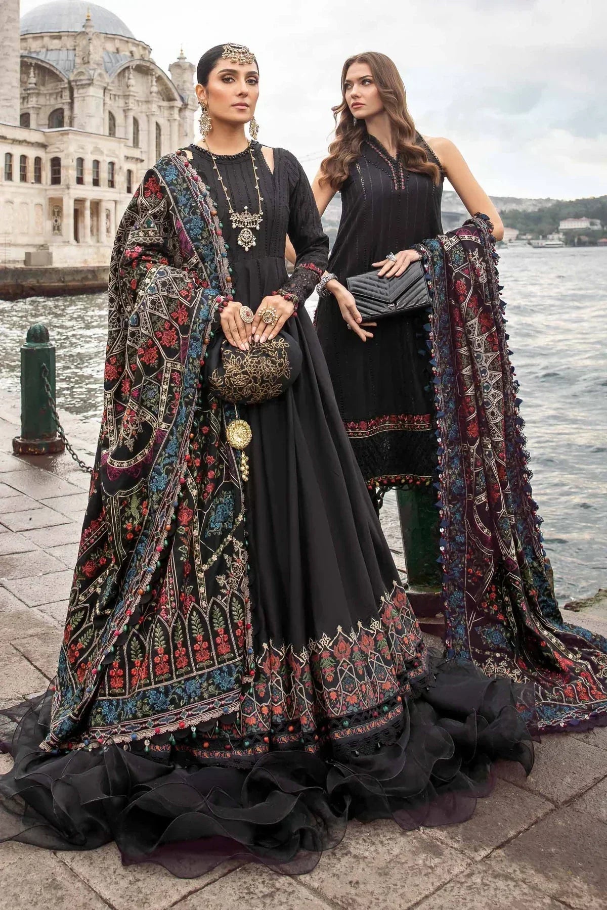 Maria B | Linen 23 | Black DL-1101 - by - Libasekhas UK - Registered Vendor of : Maria B - 100% Original Designer Dresss