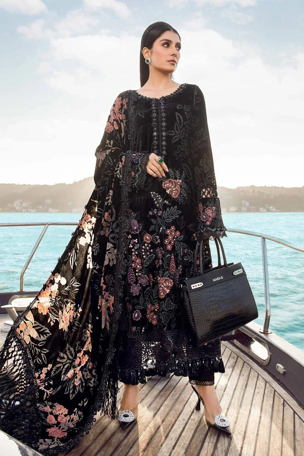 Maria B | Linen 23 | Black DL-1102 - by - Libasekhas UK - Registered Vendor of : Maria B - 100% Original Designer Dresss