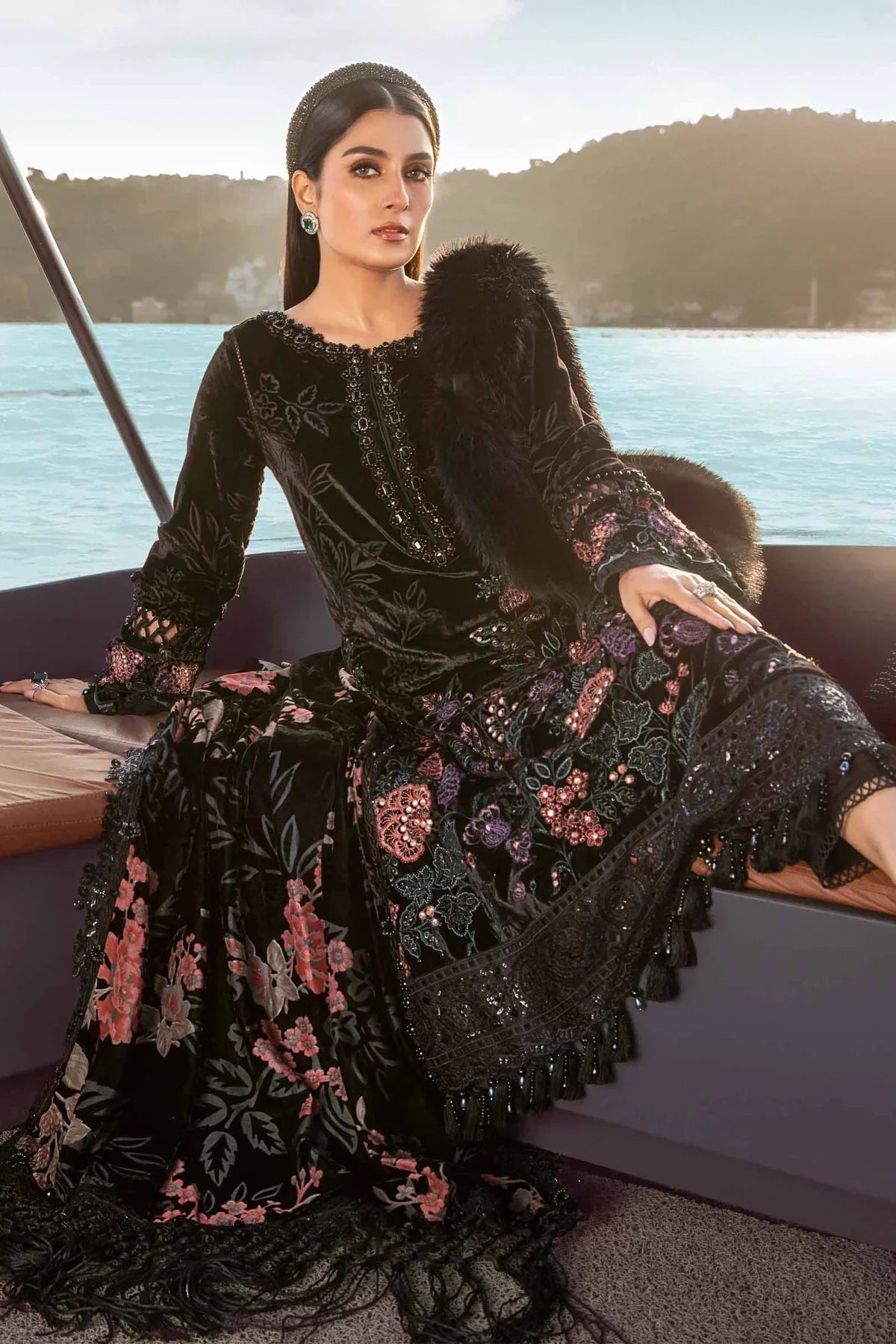 Maria B | Linen 23 | Black DL-1102 - by - Libasekhas UK - Registered Vendor of : Maria B - 100% Original Designer Dresss