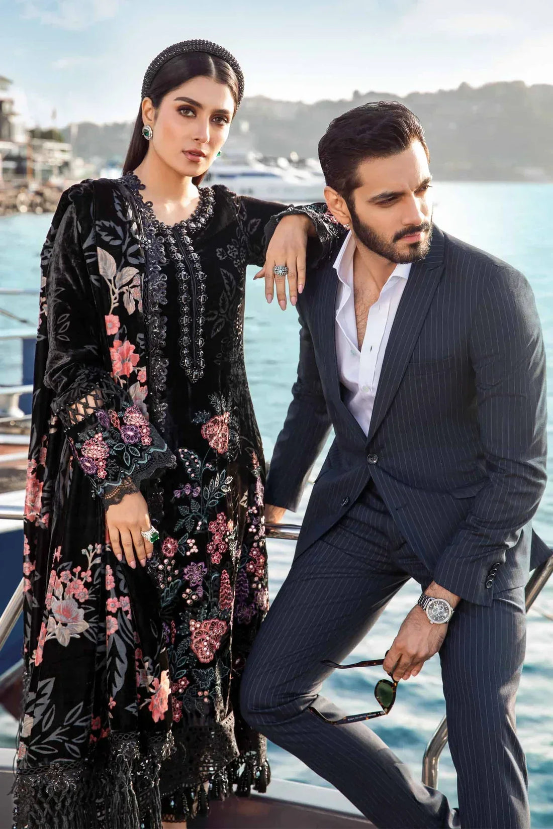 Maria B | Linen 23 | Black DL-1102 - by - Libasekhas UK - Registered Vendor of : Maria B - 100% Original Designer Dresss