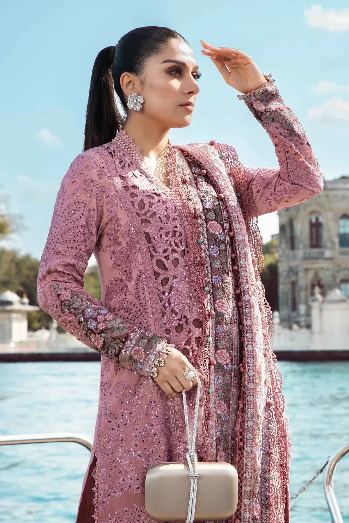 Maria B | Linen 23 | Ash Pink DL-1106 - by - Libasekhas UK - Registered Vendor of : Maria B - 100% Original Designer Dresss