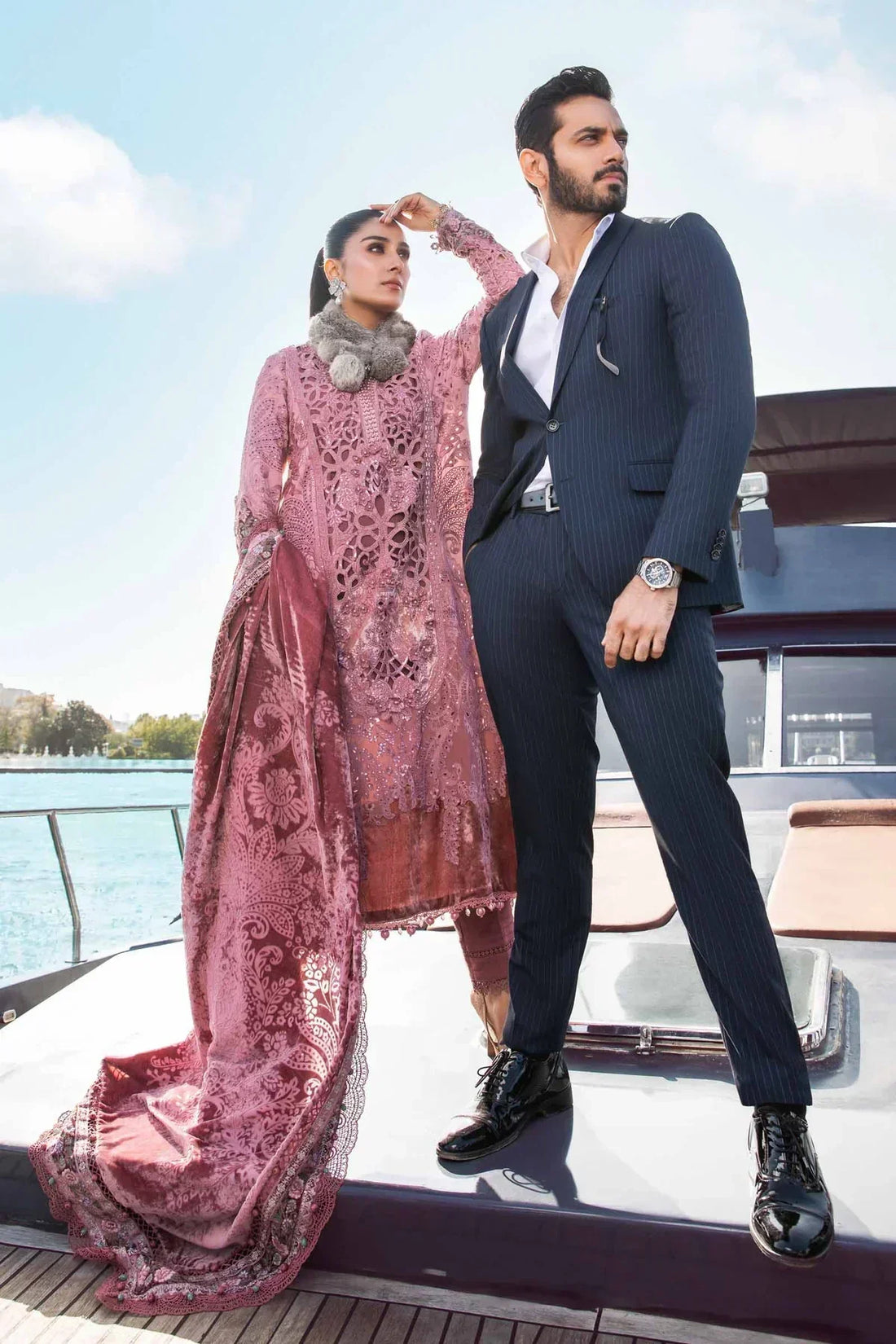 Maria B | Linen 23 | Ash Pink DL-1106 - by - Libasekhas UK - Registered Vendor of : Maria B - 100% Original Designer Dresss