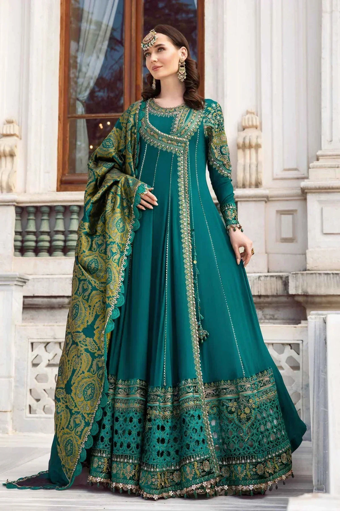 Maria B | Linen 23 | Emerald Green DL-1107 - by - Libasekhas UK - Registered Vendor of : Maria B - 100% Original Designer Dresss