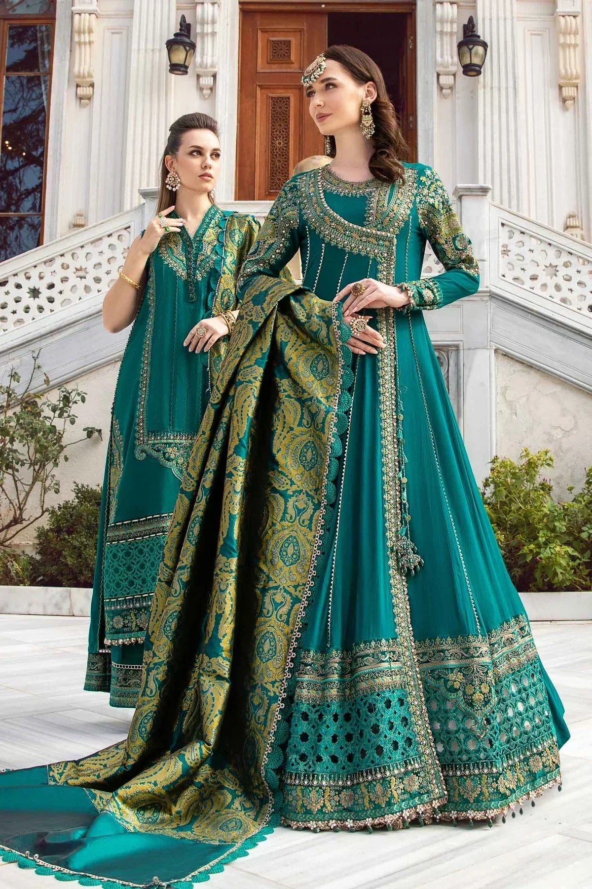 Maria B | Linen 23 | Emerald Green DL-1107 - by - Libasekhas UK - Registered Vendor of : Maria B - 100% Original Designer Dresss