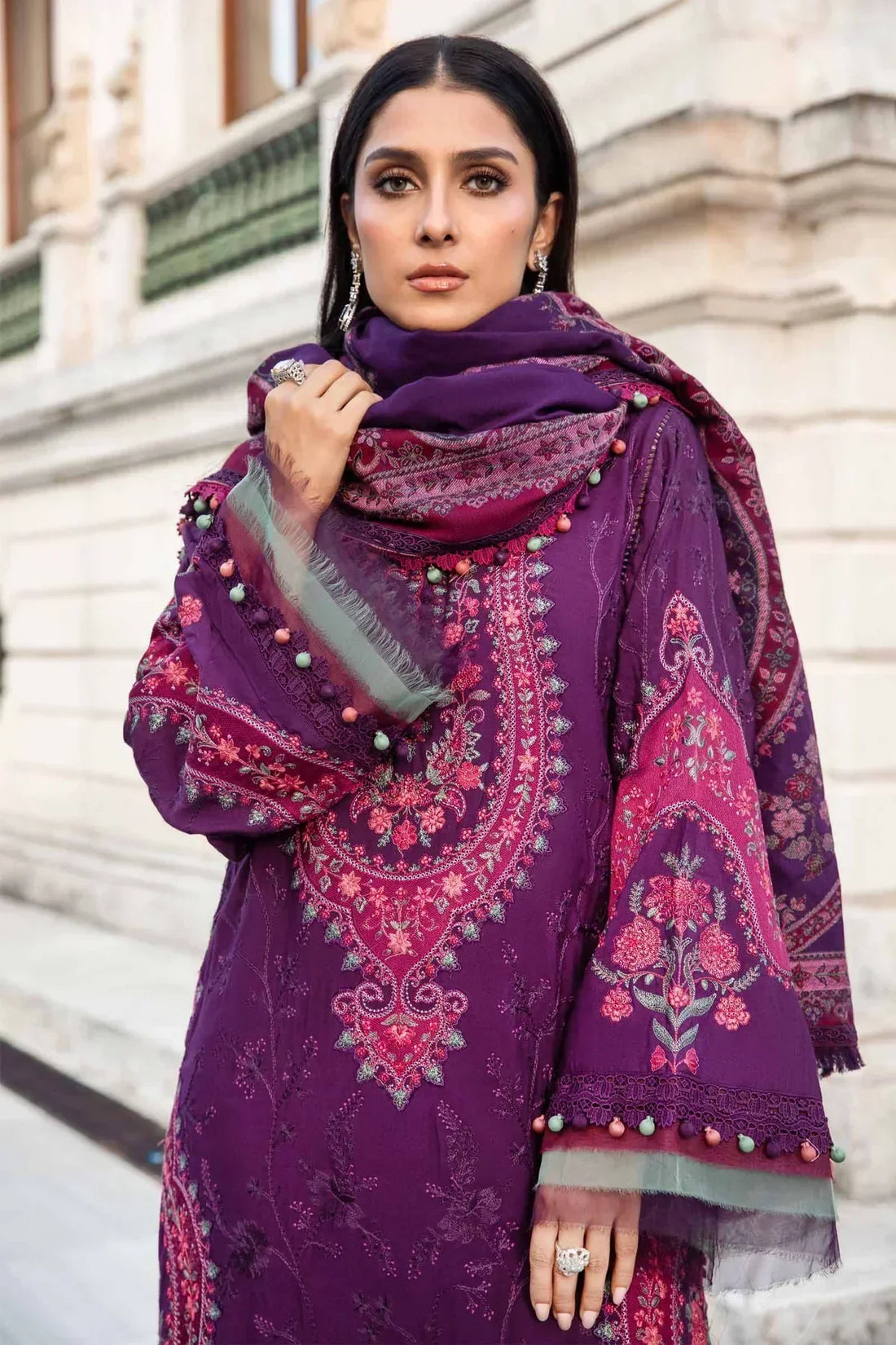 Maria B | Linen 23 | Purple DL-1108 - by - Libasekhas UK - Registered Vendor of : Maria B - 100% Original Designer Dresss