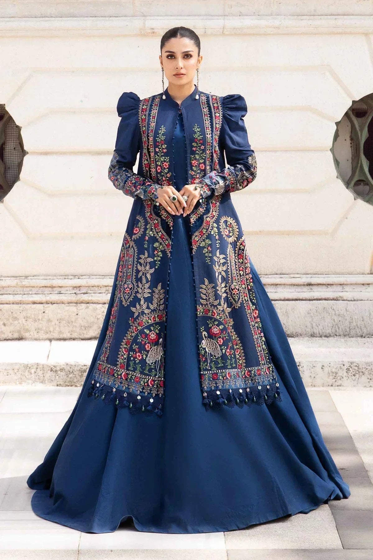 Maria B | Linen 23 | Navy Blue DL-1109 - by - Libasekhas UK - Registered Vendor of : Maria B - 100% Original Designer Dresss