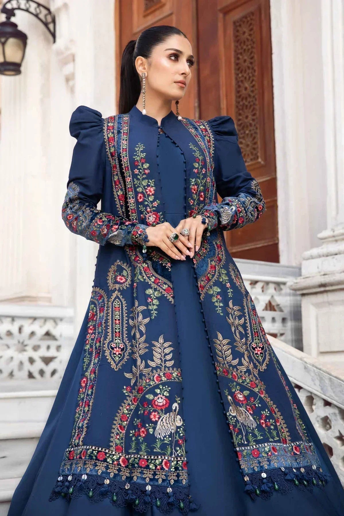 Maria B | Linen 23 | Navy Blue DL-1109 - by - Libasekhas UK - Registered Vendor of : Maria B - 100% Original Designer Dresss