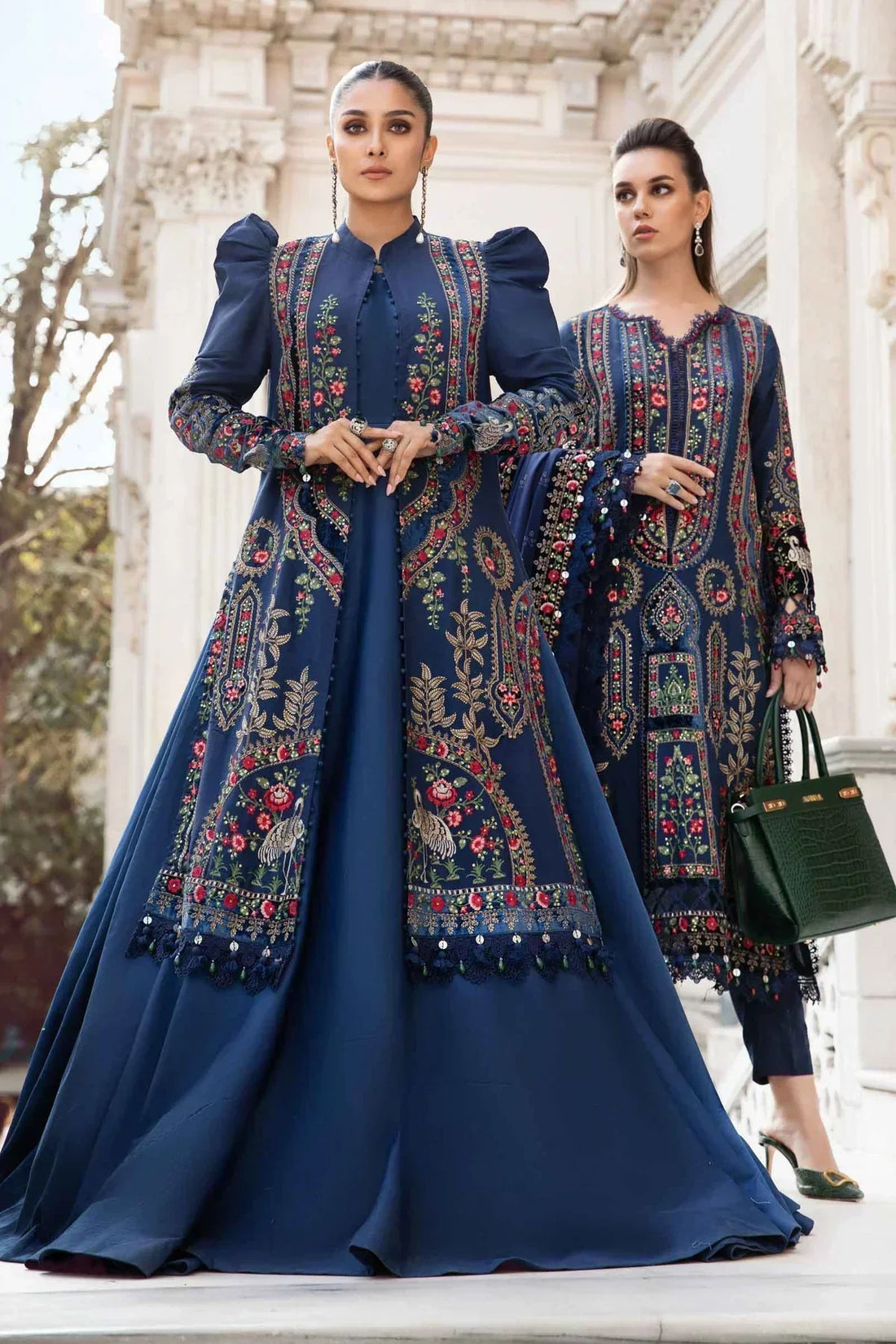 Maria B | Linen 23 | Navy Blue DL-1109 - by - Libasekhas UK - Registered Vendor of : Maria B - 100% Original Designer Dresss