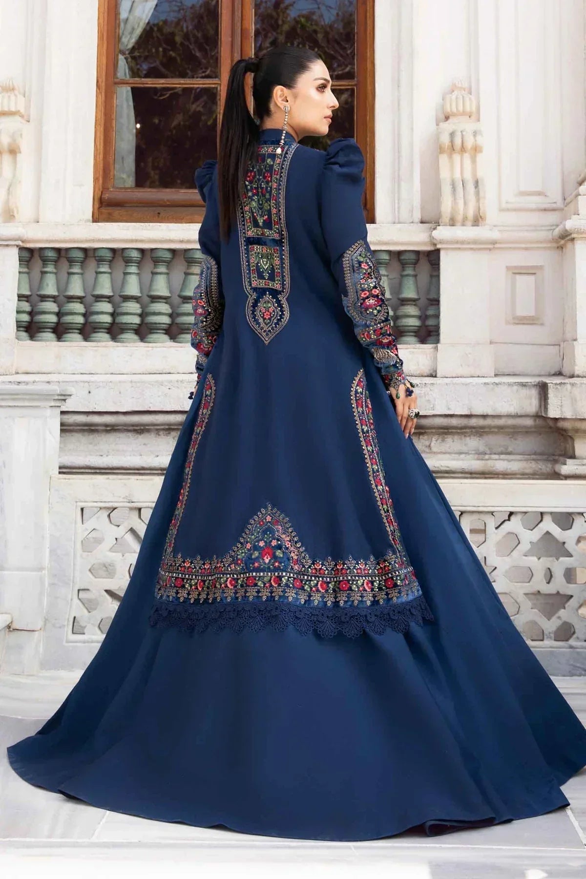 Maria B | Linen 23 | Navy Blue DL-1109 - by - Libasekhas UK - Registered Vendor of : Maria B - 100% Original Designer Dresss