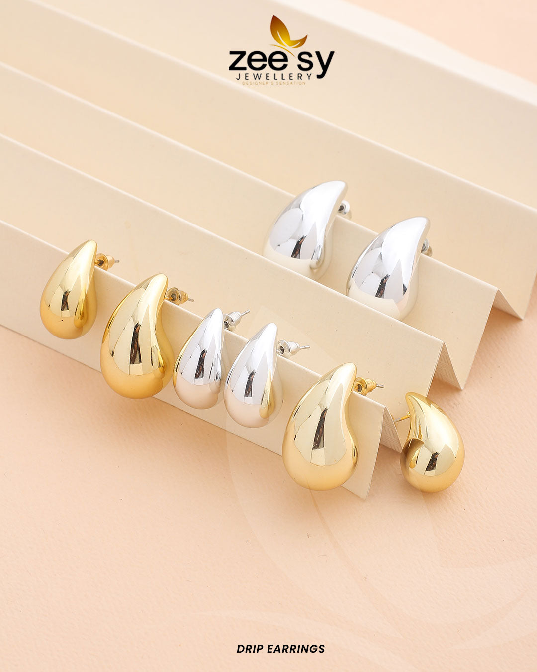 Drip Earrings - by - Libasekhas UK - Registered Vendor of : Zeesy - 100% Original Designer Dresss
