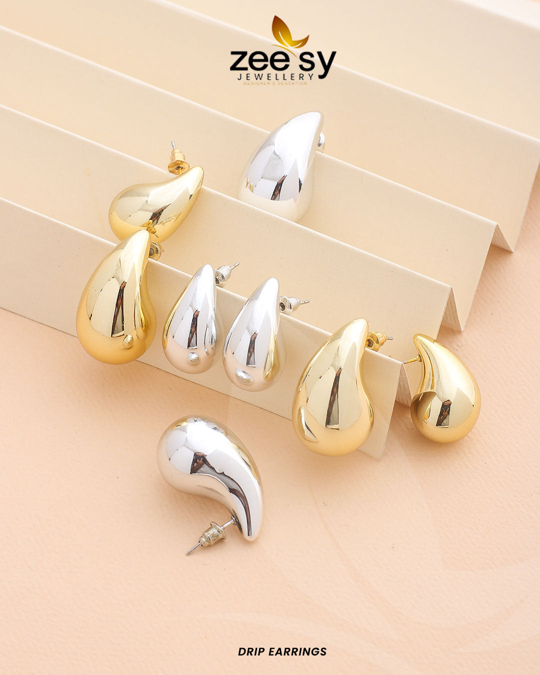 Drip Earrings - by - Libasekhas UK - Registered Vendor of : Zeesy - 100% Original Designer Dresss