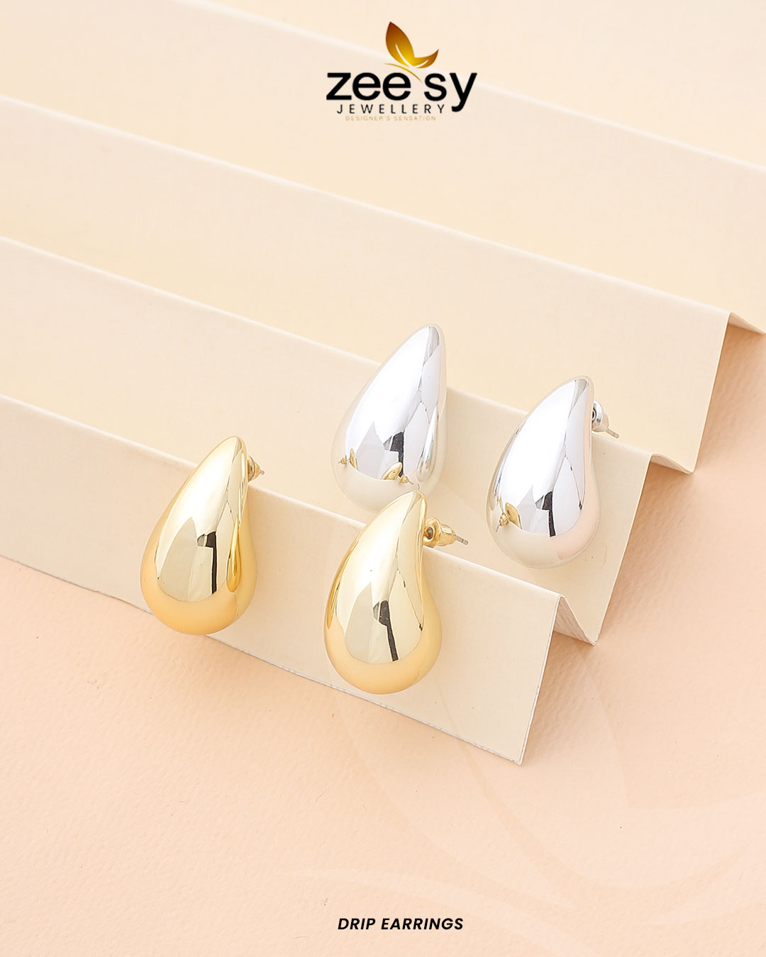 Drip Earrings - by - Libasekhas UK - Registered Vendor of : Zeesy - 100% Original Designer Dresss