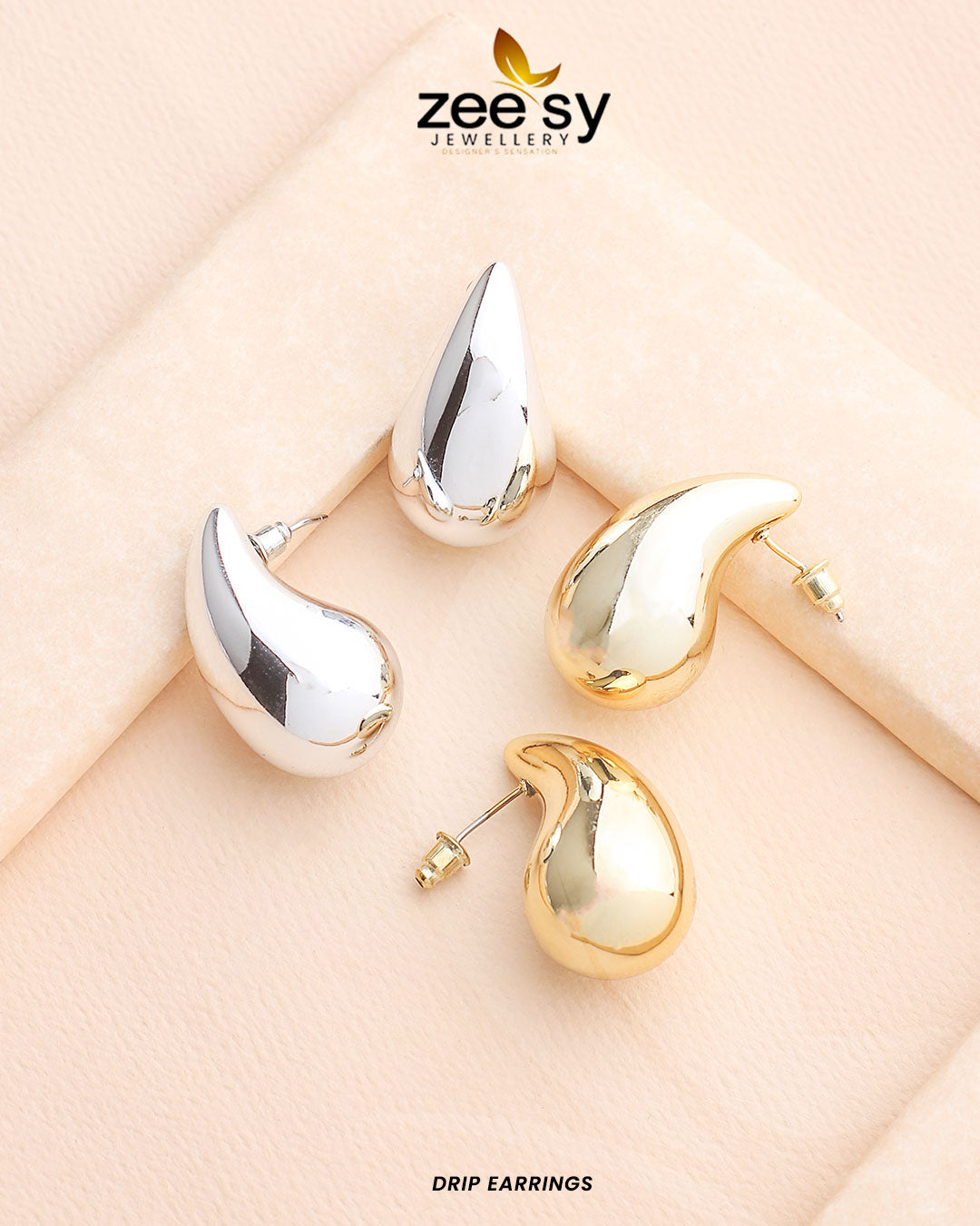 Drip Earrings - by - Libasekhas UK - Registered Vendor of : Zeesy - 100% Original Designer Dresss