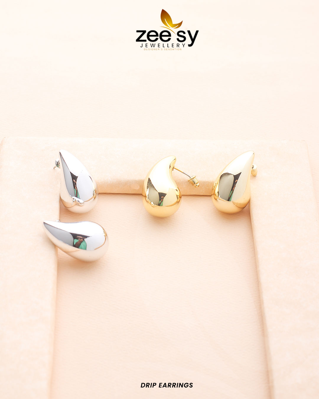 Drip Earrings - by - Libasekhas UK - Registered Vendor of : Zeesy - 100% Original Designer Dresss