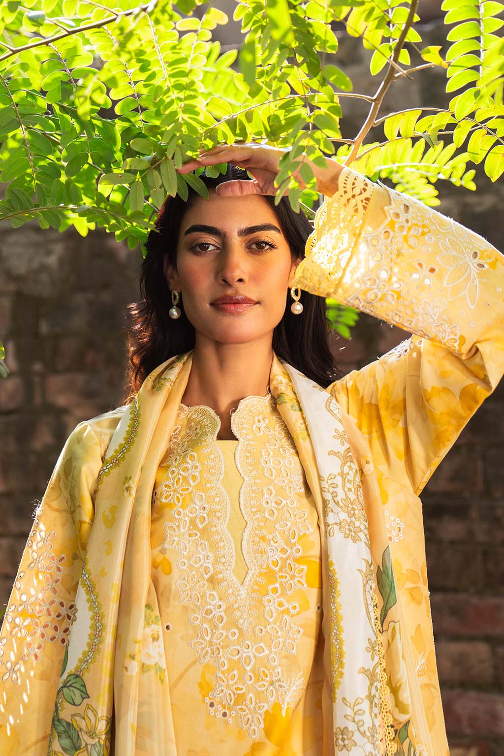 Neeshay | Summer Lines Printkari 25 | BUTTERCUP - by - Libasekhas UK - Registered Vendor of : Neeshay - 100% Original Designer Dresss
