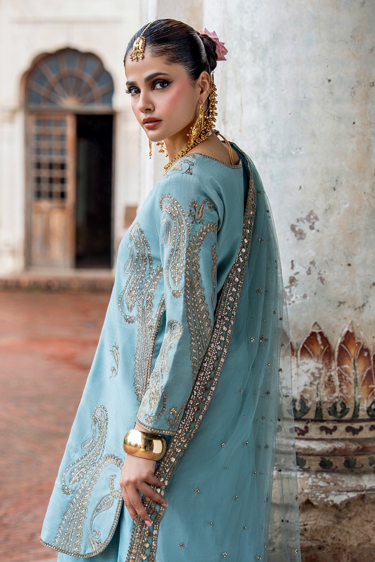 Charizma | Festive Pret | 3-PC Embroidered Raw Silk CMA-6-412 - by Libasekhas UK - Registered Vendor of : Charizma - 100% Original Designer Dress