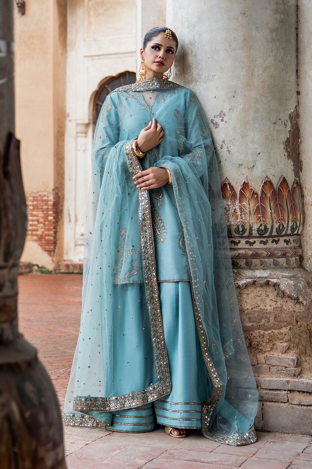 Charizma | Festive Pret | 3-PC Embroidered Raw Silk CMA-6-412 - by Libasekhas UK - Registered Vendor of : Charizma - 100% Original Designer Dress