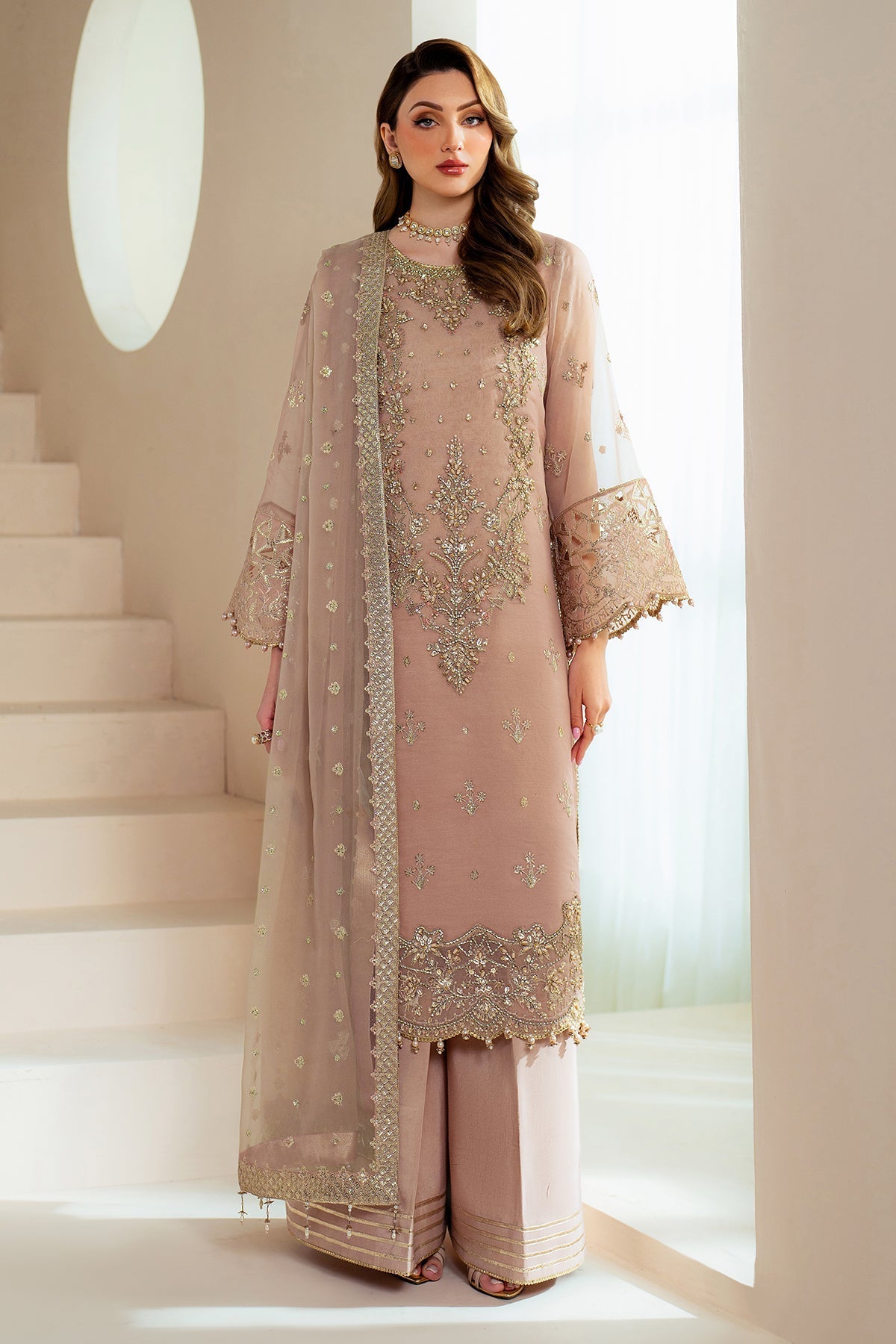 Alizeh | Aymal Chiffon | AF-BHM-4043-Jade - by - Libasekhas UK - Registered Vendor of : Alizeh - 100% Original Designer Dresss