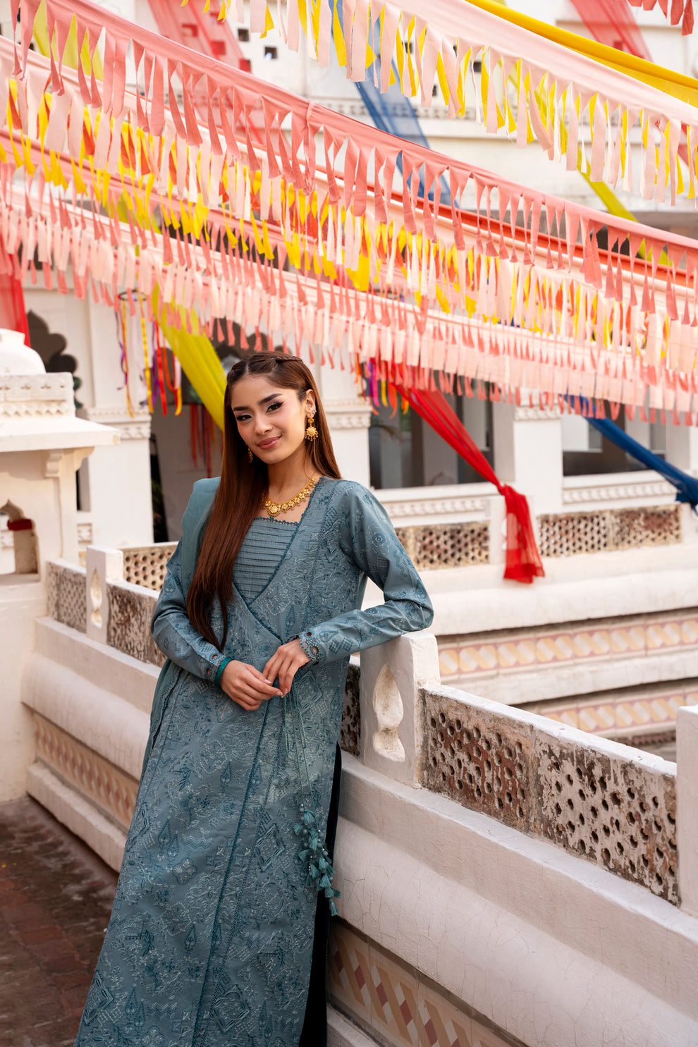 Florent | Basant Chikankari | FBC - 6B - by Libasekhas UK - Registered Vendor of : Florent - 100% Original Designer Dress