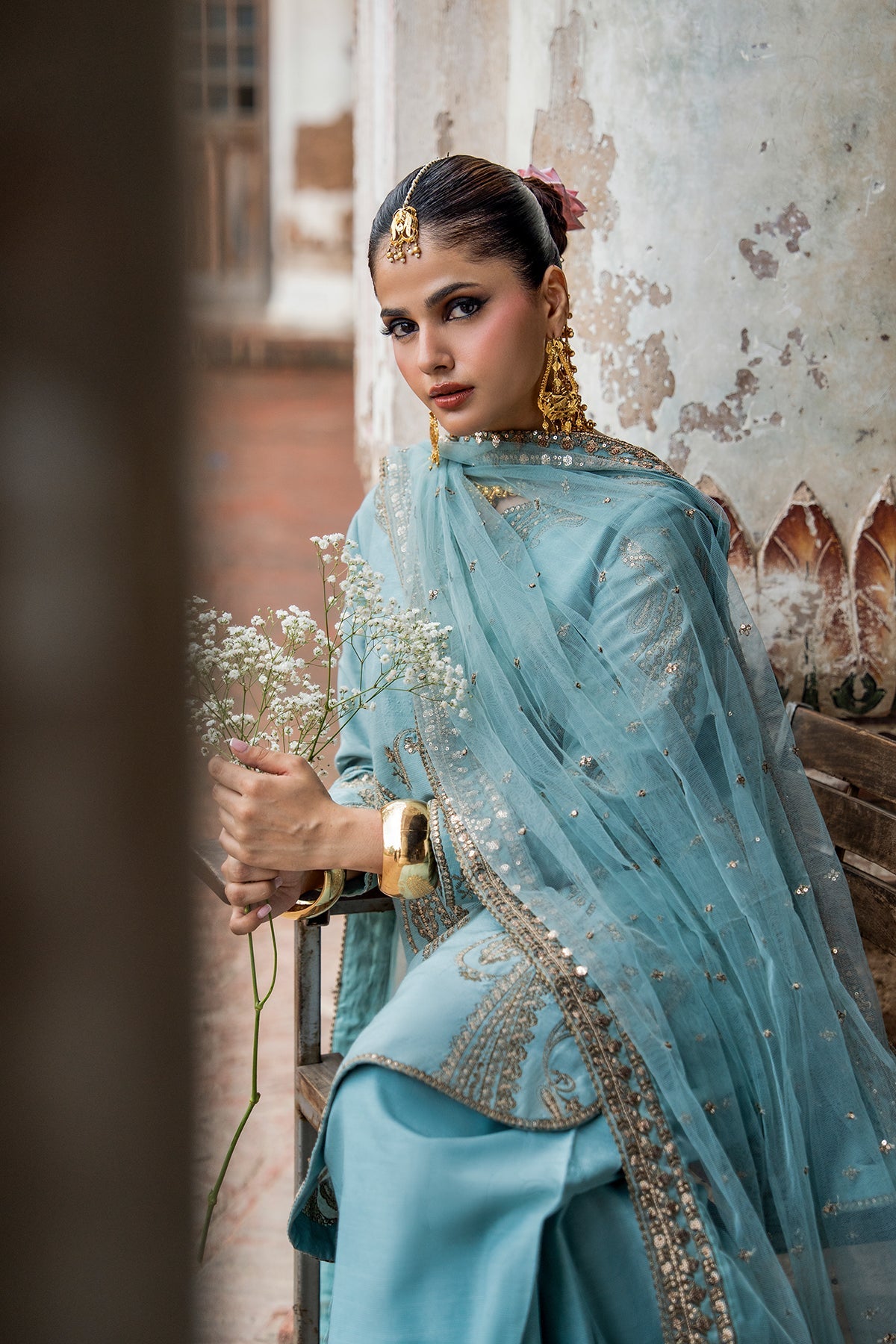 Charizma | Festive Pret | 3-PC Embroidered Raw Silk CMA-6-412 - by Libasekhas UK - Registered Vendor of : Charizma - 100% Original Designer Dress