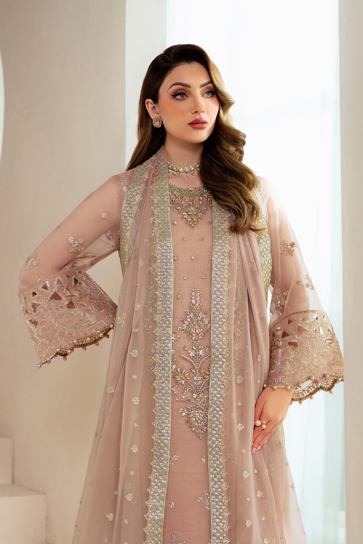 Alizeh | Aymal Chiffon | AF-BHM-4043-Jade - by - Libasekhas UK - Registered Vendor of : Alizeh - 100% Original Designer Dresss