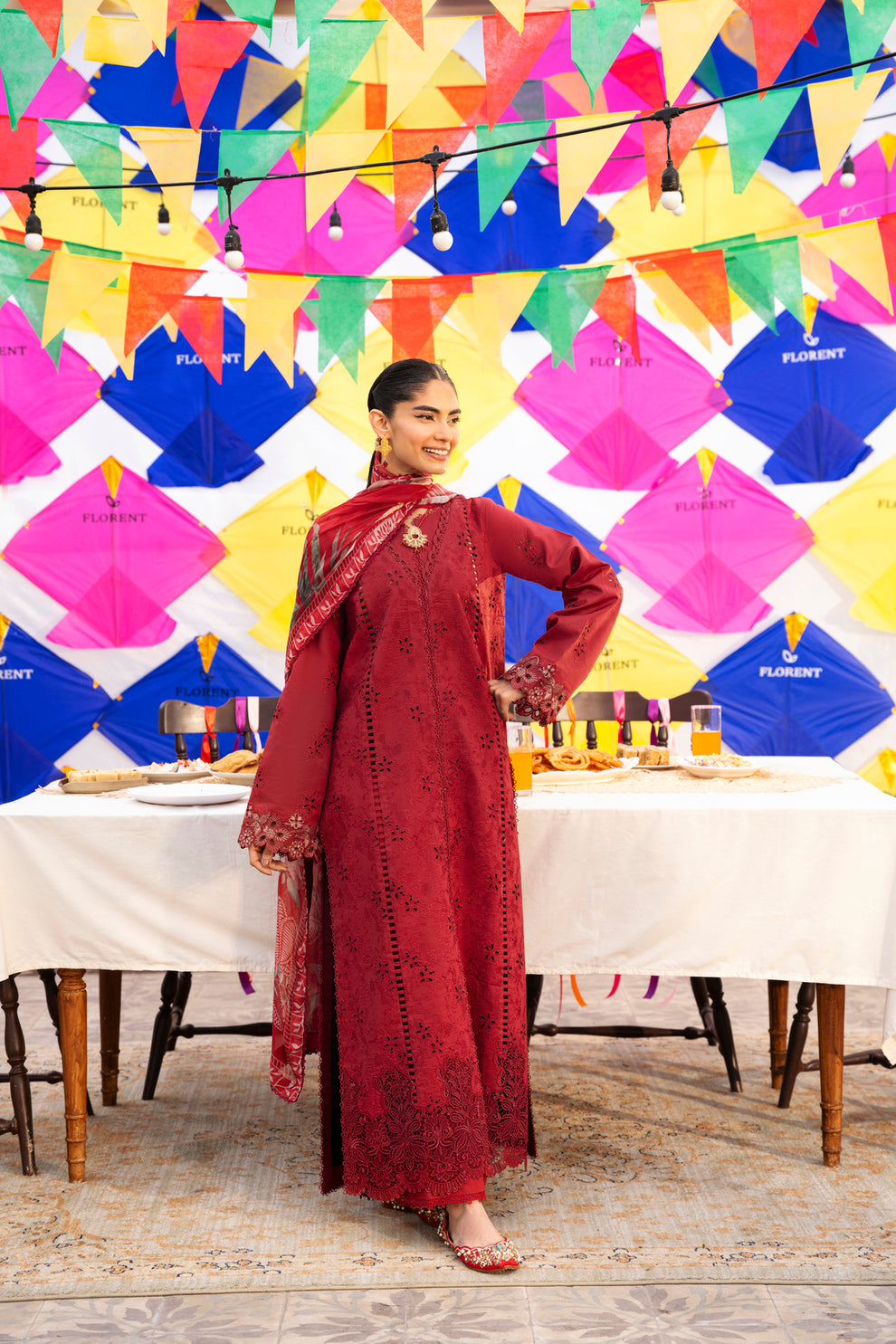 Florent | Basant Chikankari | FBC - 7A - by Libasekhas UK - Registered Vendor of : Florent - 100% Original Designer Dress