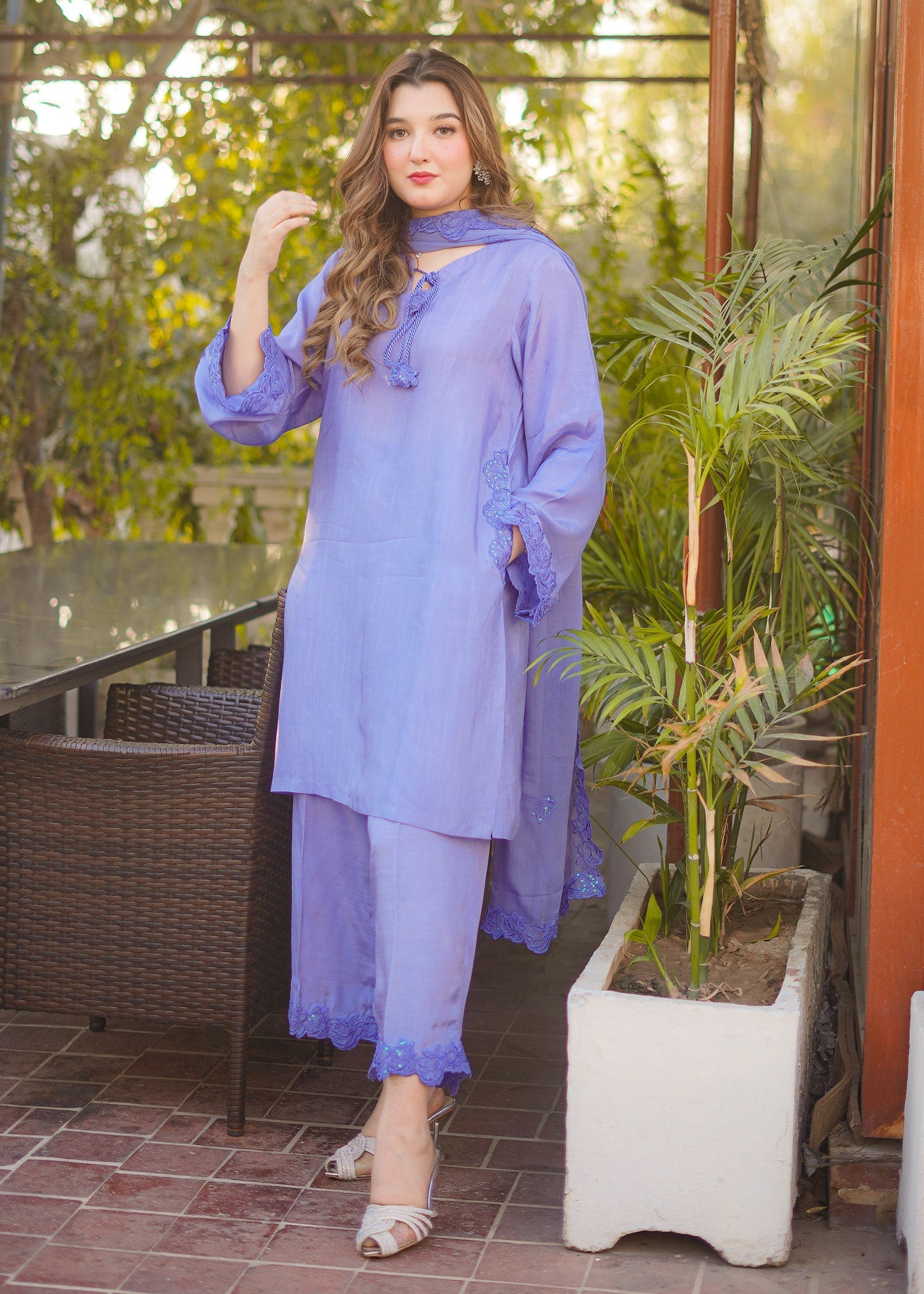 Fozia Khalid | Silk Spire | LAGOON - by - Libasekhas UK - Registered Vendor of : Fozia Khalid - 100% Original Designer Dresss