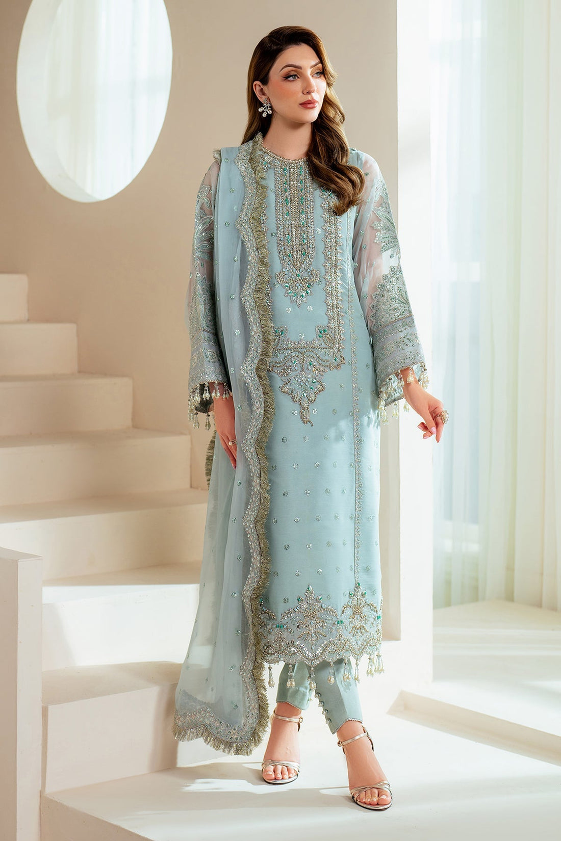 Alizeh | Aymal Chiffon | AF-BHM-4044-Orla - by - Libasekhas UK - Registered Vendor of : Alizeh - 100% Original Designer Dresss