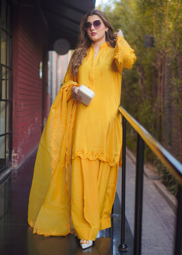 Fozia Khalid | Silk Spire | MARIGOLD - by - Libasekhas UK - Registered Vendor of : Hoorain Designer Wear - 100% Original Designer Dresss