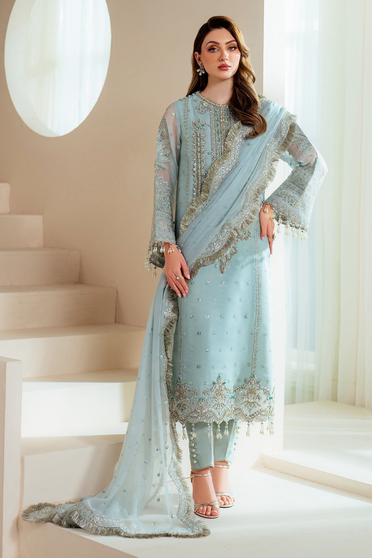 Alizeh | Aymal Chiffon | AF-BHM-4044-Orla - by - Libasekhas UK - Registered Vendor of : Alizeh - 100% Original Designer Dresss