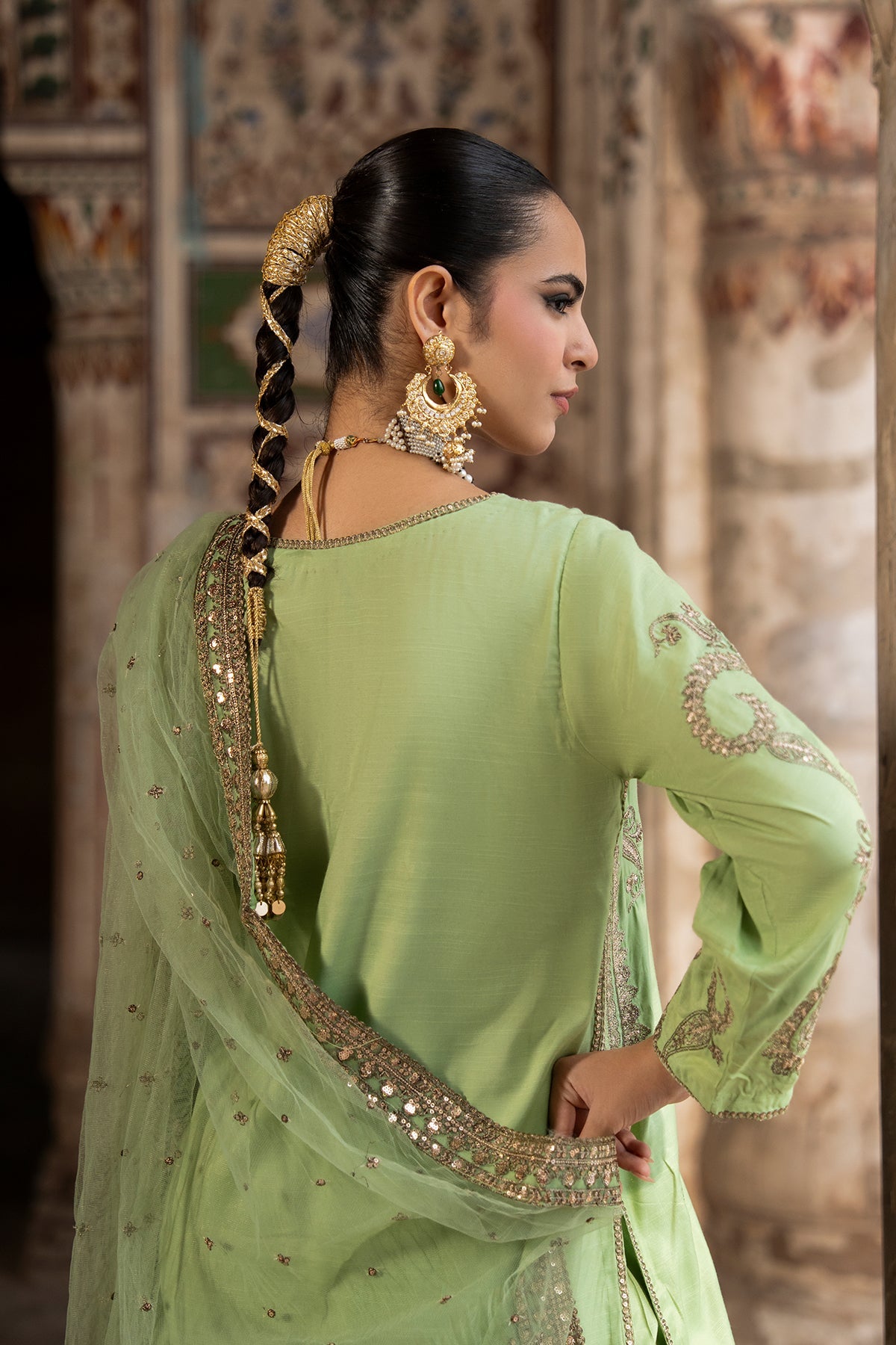 Charizma | Festive Pret | 3-PC Embroidered Raw Silk CMA-6-413 - by Libasekhas UK - Registered Vendor of : Charizma - 100% Original Designer Dress