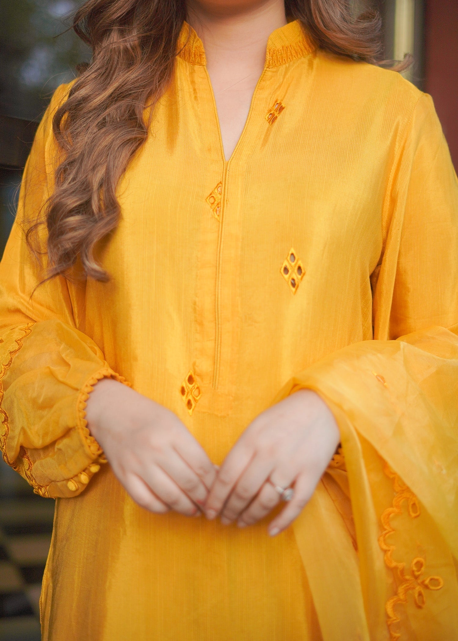 Fozia Khalid | Silk Spire | MARIGOLD - by - Libasekhas UK - Registered Vendor of : Hoorain Designer Wear - 100% Original Designer Dresss