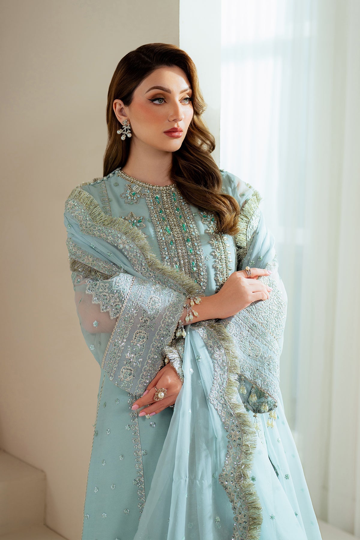 Alizeh | Aymal Chiffon | AF-BHM-4044-Orla - by - Libasekhas UK - Registered Vendor of : Alizeh - 100% Original Designer Dresss
