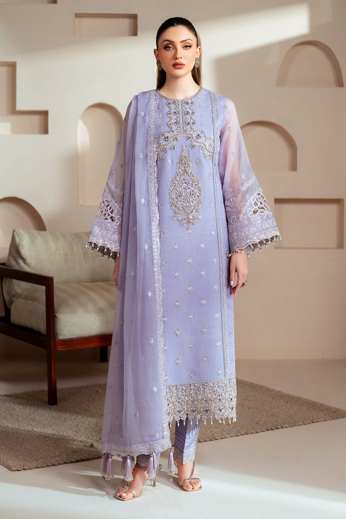 Alizeh | Aymal Chiffon | AF-BHM-4041-Marine - by - Libasekhas UK - Registered Vendor of : Alizeh - 100% Original Designer Dresss