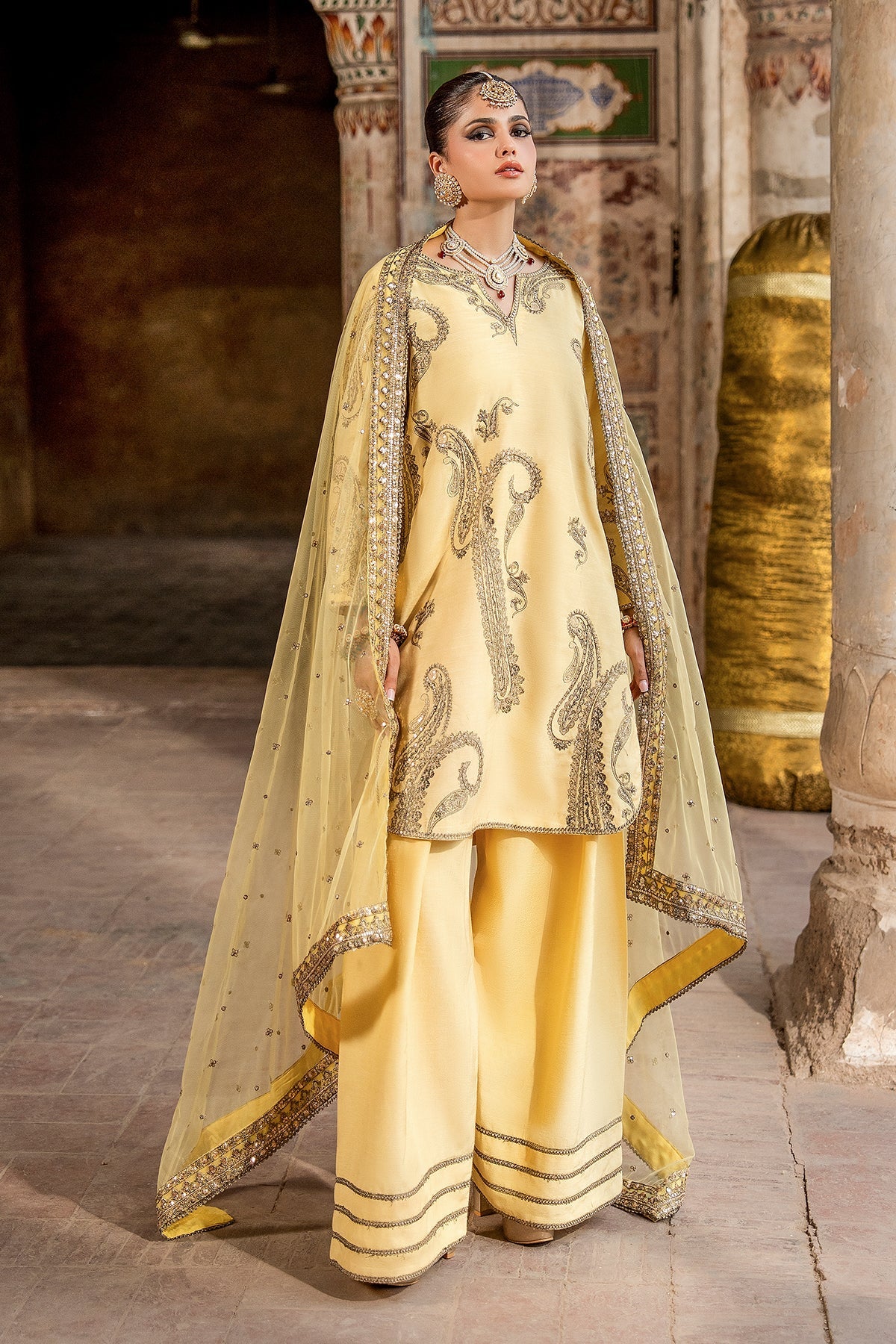 Charizma | Festive Pret | 3-PC Embroidered Raw Silk CMA-6-414 - by Libasekhas UK - Registered Vendor of : Charizma - 100% Original Designer Dress