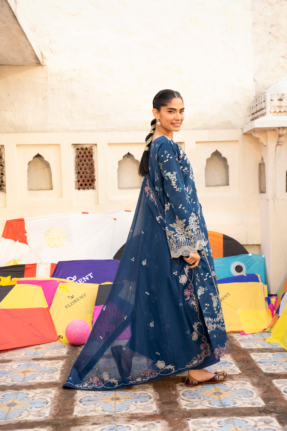 Florent | Basant Chikankari | FBC - 8B - by Libasekhas UK - Registered Vendor of : Florent - 100% Original Designer Dress