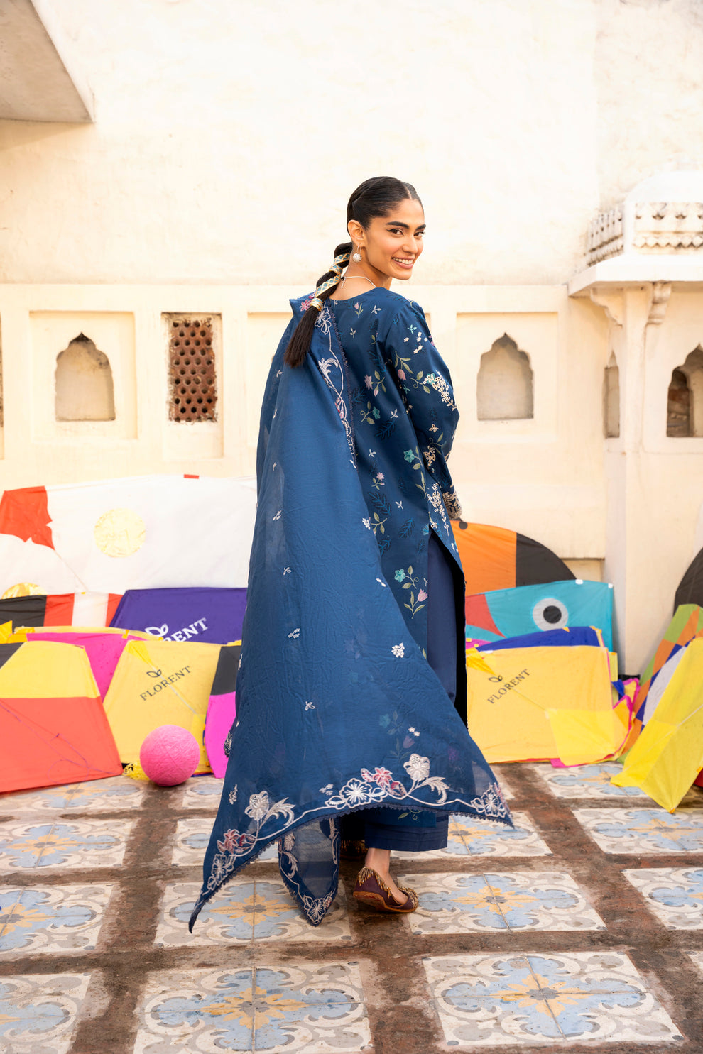 Florent | Basant Chikankari | FBC - 8B - by Libasekhas UK - Registered Vendor of : Florent - 100% Original Designer Dress